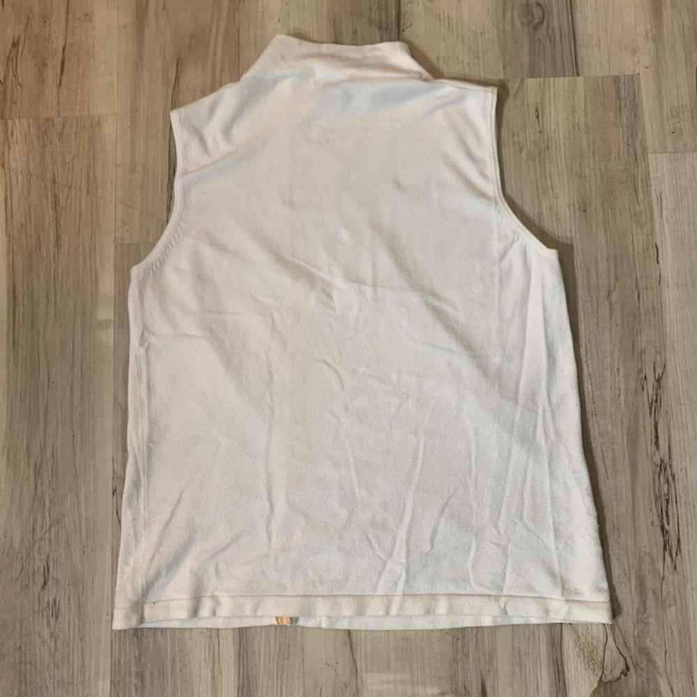 Izod white and orange striped sleeveless shirt Medium - Picture 3 of 4